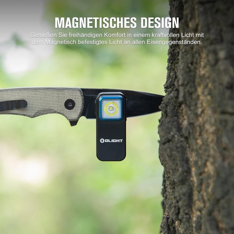 OLIGHT Oclip Mini LED zseblámpa piros fénnyel, 300 lumen USB-C töltős - Black