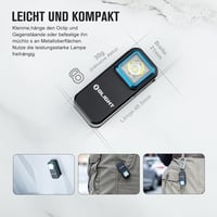 OLIGHT Oclip Mini LED zseblámpa piros fénnyel, 300 lumen USB-C töltős - Black 4