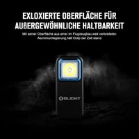 OLIGHT Oclip Mini LED zseblámpa piros fénnyel, 300 lumen USB-C töltős - Black 9