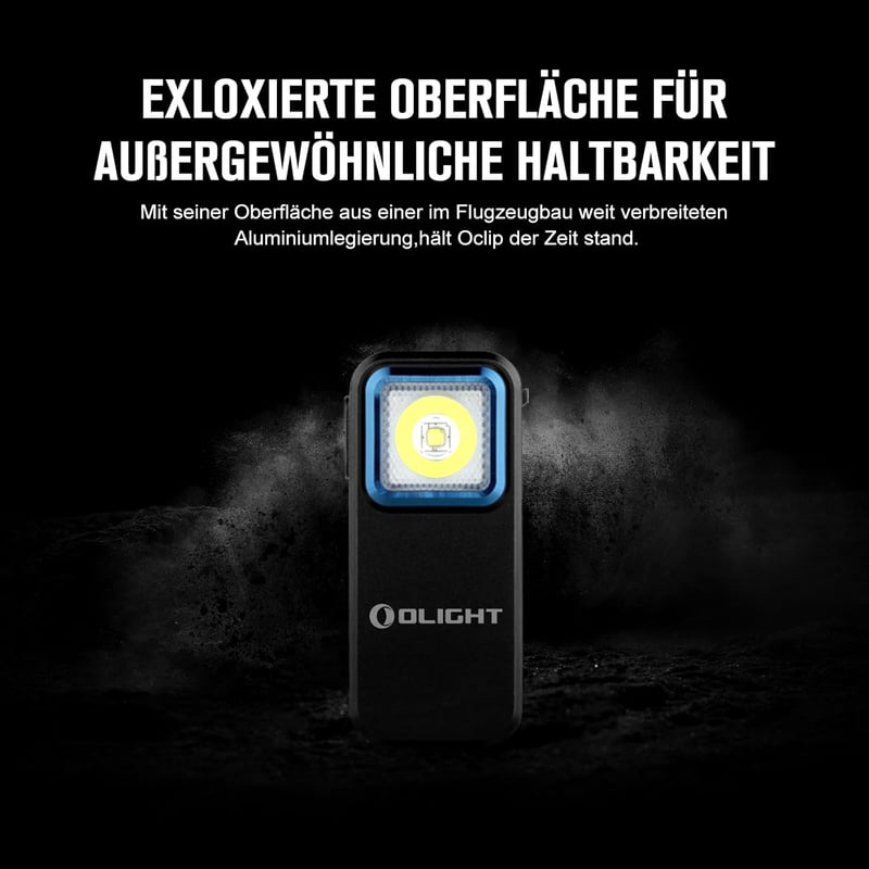 OLIGHT Oclip Mini LED zseblámpa piros fénnyel, 300 lumen USB-C töltős - Black