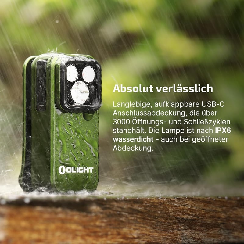 OLIGHT Oclip Pro Mini LED zseblámpa USB-C, 500 lm, vörös fény, IPX6