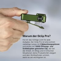 OLIGHT Oclip Pro Mini LED zseblámpa USB-C, 500 lm, vörös fény, IPX6 3