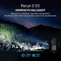 OLIGHT Perun 3 Mini fejlámpa 1250 lumen, vízálló, piros fény, 8 mód - Orange 2