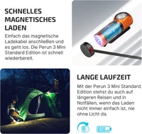 OLIGHT Perun 3 Mini fejlámpa 1250 lumen, vízálló, piros fény, 8 mód - Orange 7