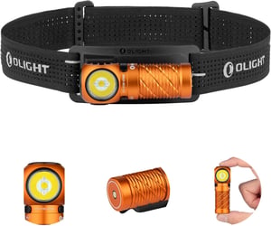 OLIGHT Perun 3 Mini fejlámpa 1250 lumen, vízálló, piros fény, 8 mód - Orange