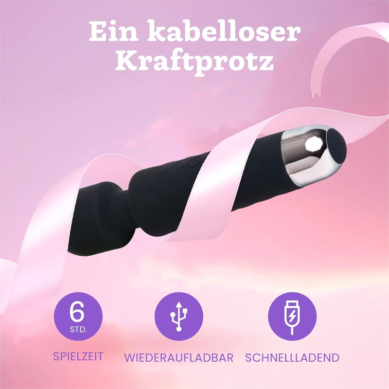 Oliver James Vezeték Nélküli Masszírozó Pálca - 20 Rezgéstípus, 8 Sebesség, Hát, Nyak, Váll és Láb Masszázshoz - USB Tölthető, Vízálló Szili