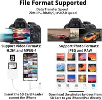 Oliveria Apple MFI Tanúsított Lightning SD Kártya Olvasó iPhone és iPad Készülékekhez - Kamera Adatátvitel Kompatibilis Adapter 4