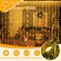 Ollny 300 LED Fényfüggöny 3x3m - IP67 Vízálló Meleg Fehér Tündérfény, 8 Világítási Móddal, Távirányítóval és Időzítővel, Kültéri-Beltéri Dek 2