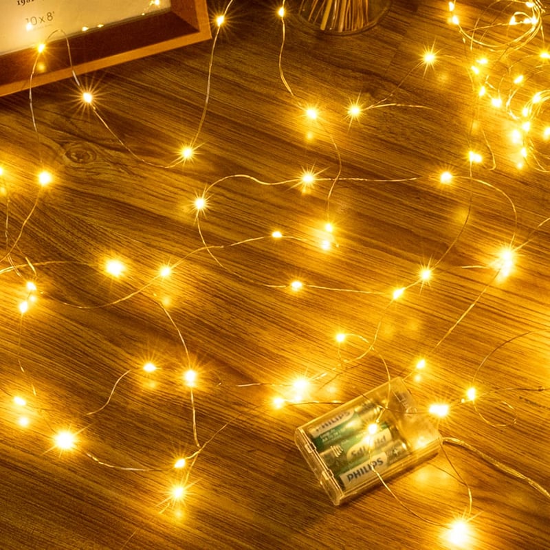 Ollny 5m-es Elemes LED Fényfüzér - 50 Meleg Fehér LED, Réz Vezetékes, IP44 Vízálló Dekoráció Hálószobába, Partira, Esküvőre
