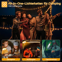 Ollny Camping Fairy Lights 10m Hordozható Töltödhető Kültéri Lámpa 2