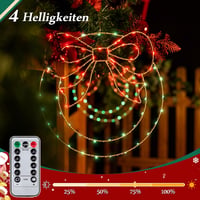 Ollny Karácsonyi LED Koszorú Ablakdísz 160 LED 8 Mód Időzítő 2db Piros Zöld 6