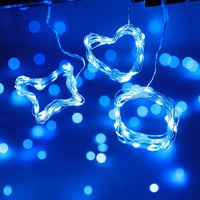 Ollny LED Fényfüggöny 2x2m, 200 LED, USB, Kék - Vízálló Villogó Fénysor 10 Akasztóval Beltéri és Kültéri Dekorációhoz, Karácsonyra, Falra - Blue 6