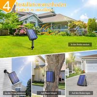 Ollny Napelemes Kültéri Tündérfények 200 LED 8 Módú IP65 Vízálló Rézhuzal 5