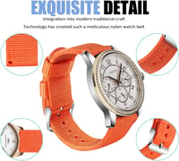 OLLREAR Unisex Nylon Óraszíj Ezüst Fém Csattal 20 mm narancs 4