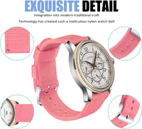 OLLREAR Uniszex Nylon Óraszíj Ezüst Fém Csattal 22mm, Pink 4