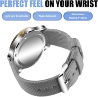 OLLREAR Unisex Nylon Óraszíj Ezüst Fém Csattal 20 mm 5