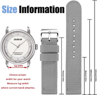 OLLREAR Unisex Nylon Óraszíj Ezüst Fém Csattal 20 mm 3