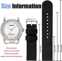 OLLREAR Uniszex Nylon Óraszíj Rozsdamentes Acél Ezüst Csattal 24 mm 3