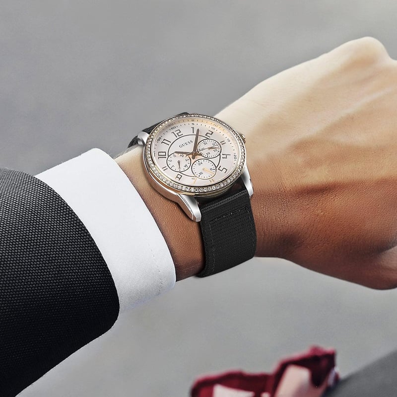 OLLREAR Uniszex Nylon Óraszíj Rozsdamentes Acél Ezüst Csattal 24 mm