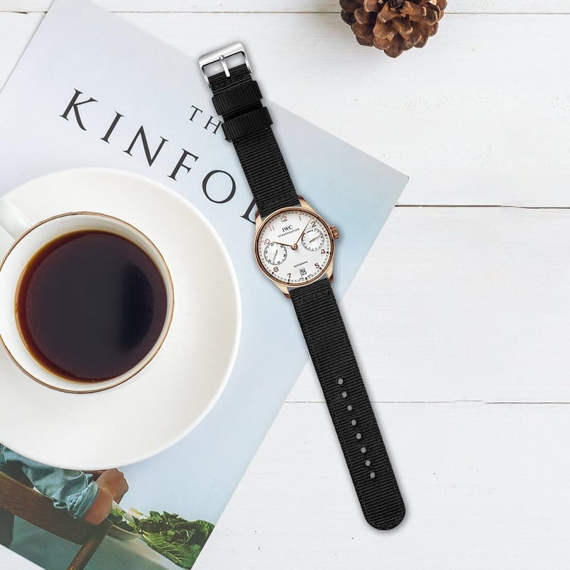 OLLREAR Uniszex Nylon Óraszíj Rozsdamentes Acél Ezüst Csattal 24 mm