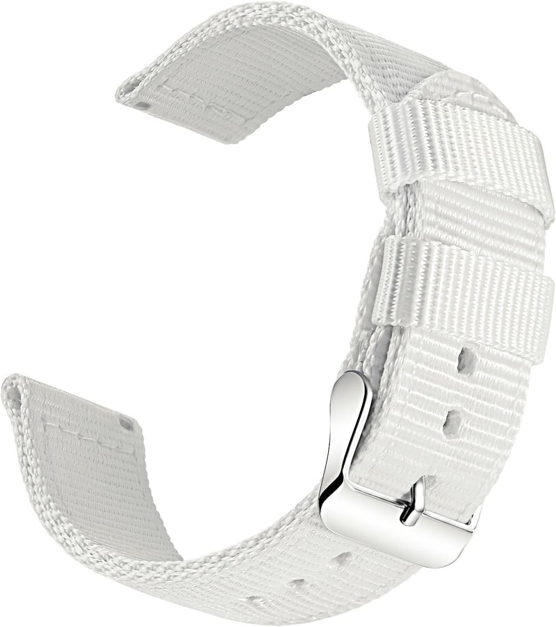 OLLREAR Uniszex Nylon Óraszíj Rozsdamentes Acél Ezüst Csattal 20 mm