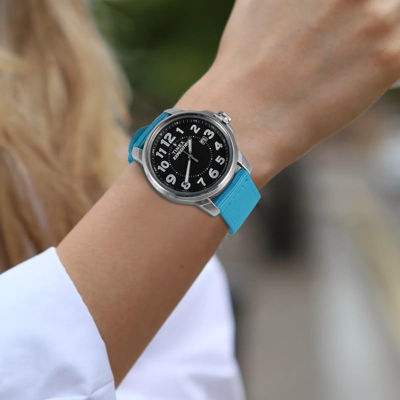 OLLREAR Uniszex Nylon Óraszíj Rozsdamentes Acél Ezüst Csattal 20 mm