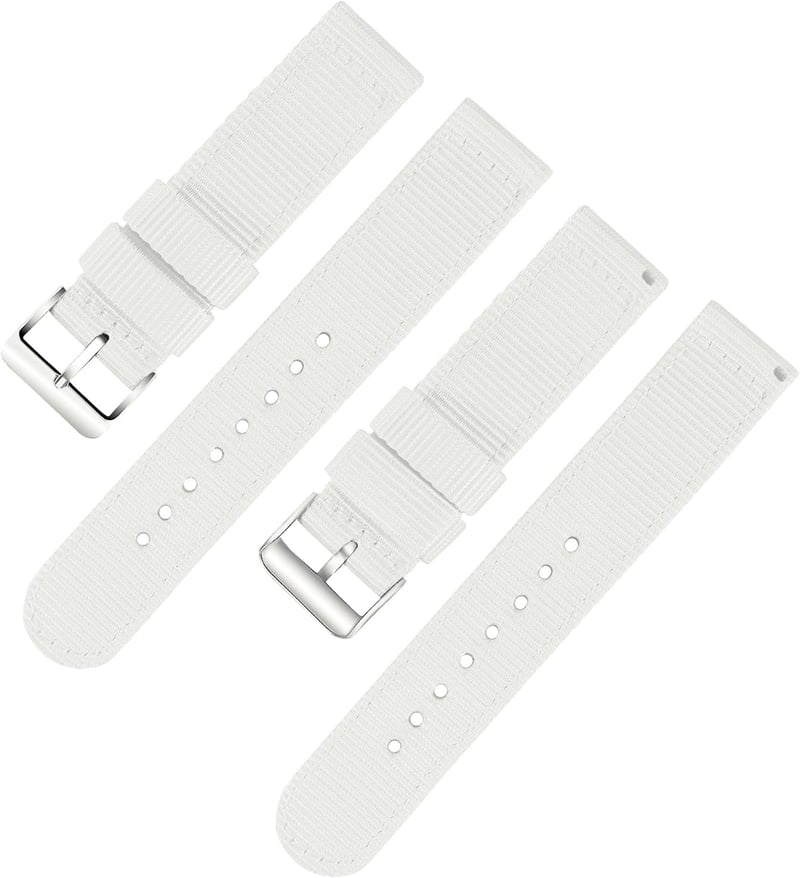 OLLREAR Uniszex Nylon Óraszíj Rozsdamentes Acél Ezüst Csattal 20 mm
