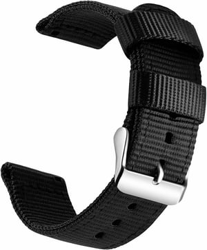 OLLREAR Uniszex Nylon Óraszíj Rozsdamentes Acél Ezüst Csattal 20 mm
