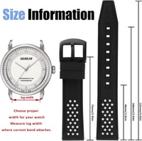 OLLREAR Uniszex Szilikon Óraszíj Fekete Rozsdamentes Acél Csattal 20 mm 3