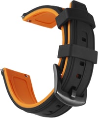 OLLREAR Uniszex Szilikon Óraszíj Fekete Rozsdamentes Acél Csattal 22 mm narancs 1