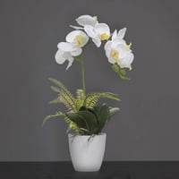 Olrla 41 cm fehér műorchidea kerámia vázával, Phalaenopsis dekoráció 7