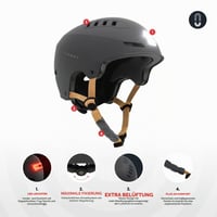 Cyklistická prilba Olsson & Brothers Urban Light s 360° LED svetlom – antracitová – veľkosť S/M 2