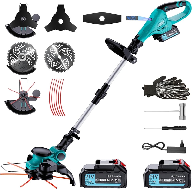 Olubfdh 3-in-1 akkumulátoros fűszegélynyíró - 21V 1000W, brushless motor, 2×4,0 Ah