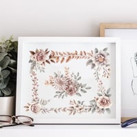 OLYCRAFT 3 darabos barna virág matrica szett 15x30cm bútor dekorációs rátét kaparóval 5