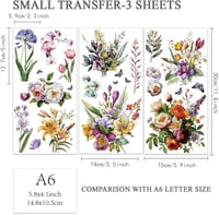 OLYCRAFT 3 darabos virágmintás rátét szett bútorokhoz 15x30cm bazsarózsa liliom 2