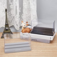 Vitrină din acril OLYCRAFT cu 3 niveluri pentru figurine - gri deschis - 18x9x10,5 cm 5