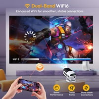 Olymmons HY300 Pro Mini Hordozható Projektor WiFi 6 Bluetooth 5.0 1080P 4K Android 11 Fehér - G1 7