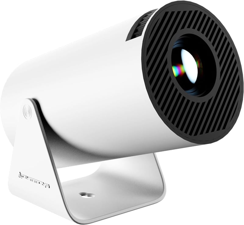 Olymmons HY300 Pro Mini Hordozható Projektor WiFi 6 Bluetooth 5.0 1080P 4K Android 11 Fehér - G1