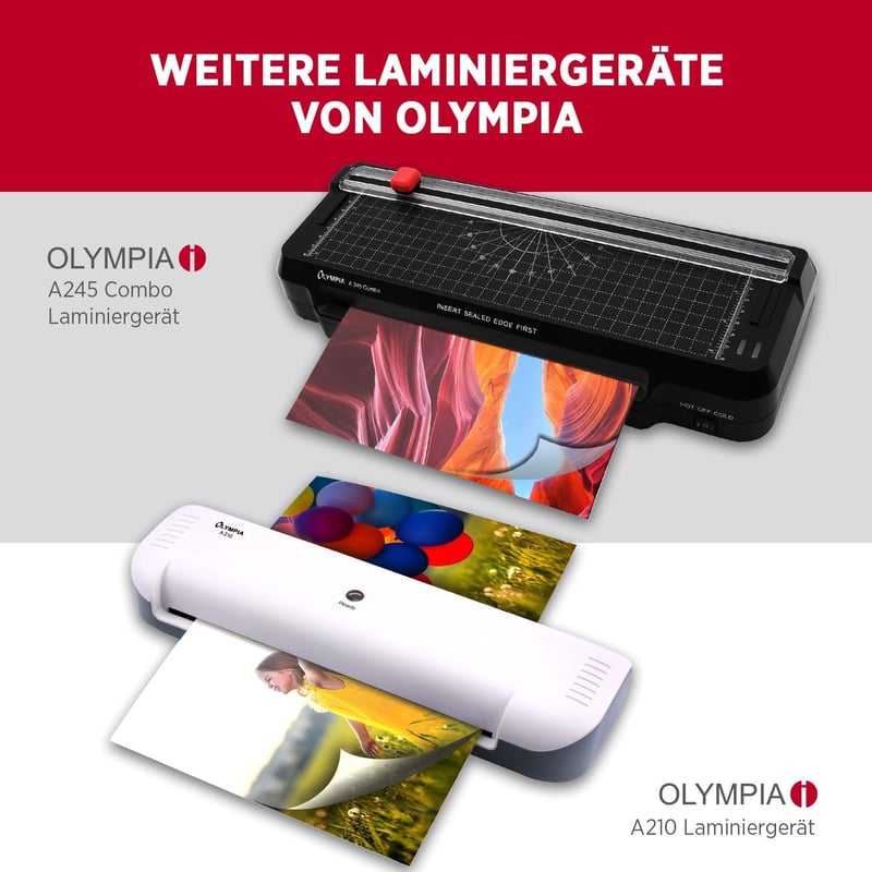 Olympia A 230 Laminálógép 4 az 1-ben | Meleg és Hideg Laminálás | A4 Laminálógép Saroklekerekítővel - Single