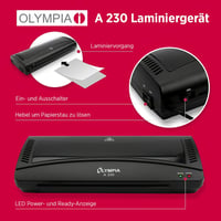 Olympia A 230 Laminálógép 4 az 1-ben | Meleg és Hideg Laminálás | A4 Laminálógép Saroklekerekítővel - Single 7