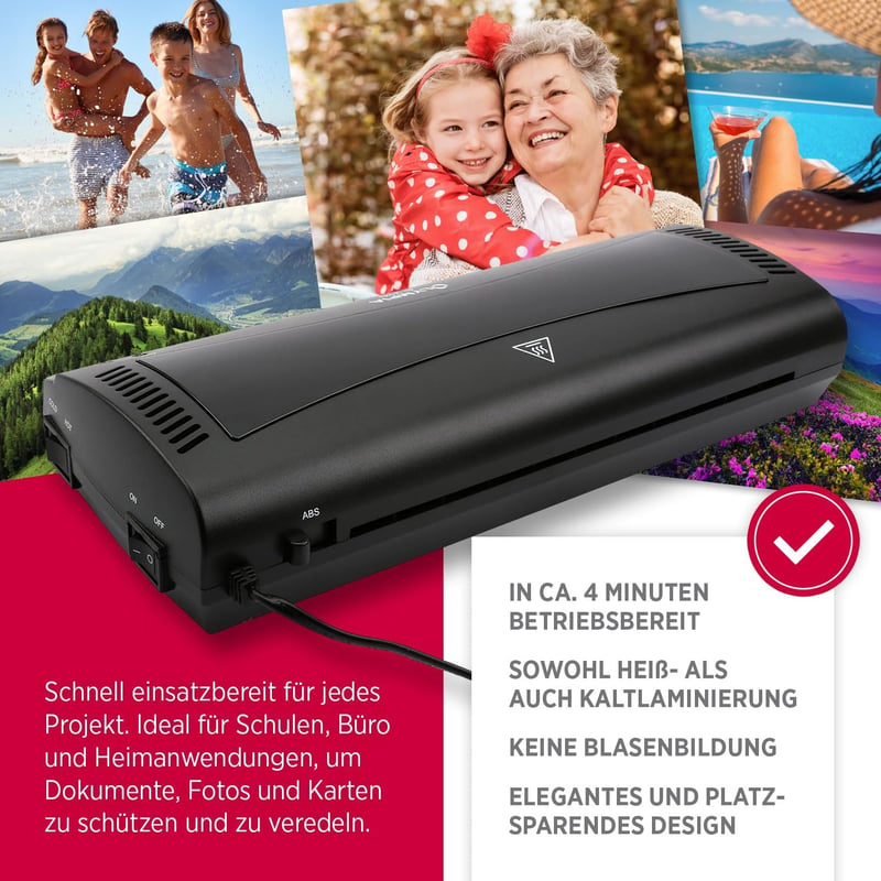 Olympia A 230 Laminálógép 4 az 1-ben | Meleg és Hideg Laminálás | A4 Laminálógép Saroklekerekítővel - Single