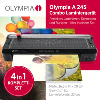 Olympia A 245 Combo 4 az 1-ben laminátor A4 - beépített vágóvonalzóval és sarokkerekítővel 2