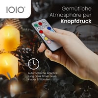 Súprava 3 ks LED sviečok z pravého vosku Olympia IOIO s diaľkovým ovládaním, LED diódami s meniacimi sa farbami, efektom blikajúceho plameňa a funkciou časovača 8