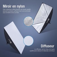 OMBAR 50x70 cm Softbox Szett Fotóstúdióhoz - 135W 5500K Nappali Fényű E27 Lámpával és Hordtáskával - Professzionális Portré és Videó Fotózás 3