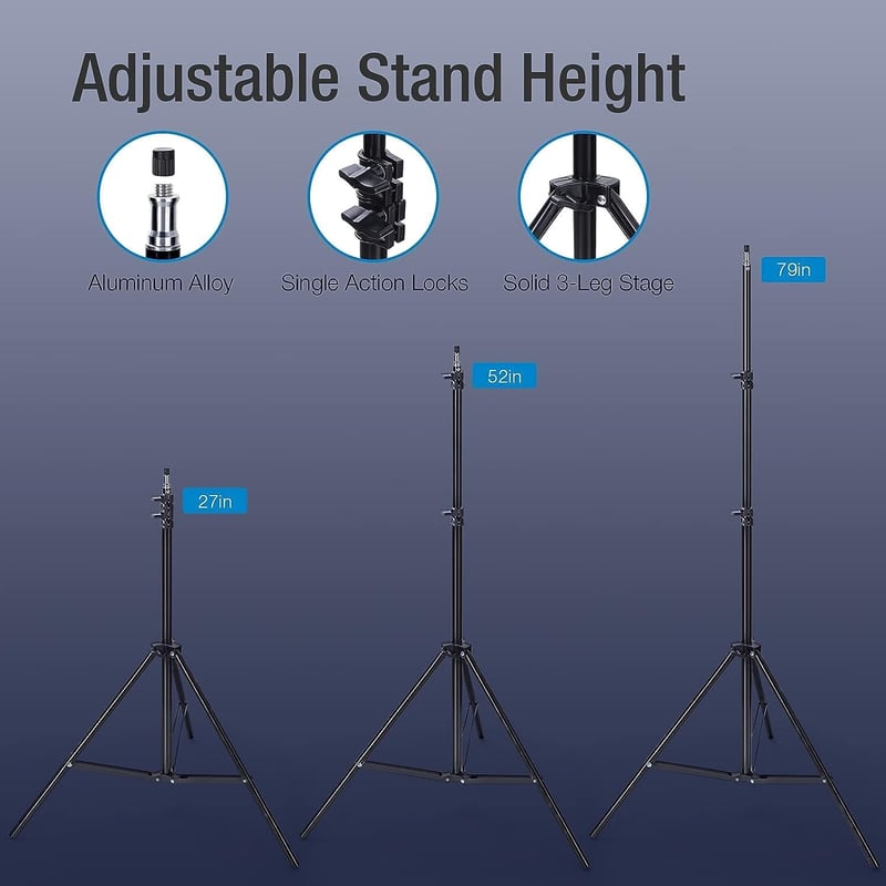 OMBAR Softbox Fotó Stúdió Szett 2x50x70cm - Professzionális Fotózáshoz 2x135W 5500K Nappali Fényű Lámpával, Hordtáskával, Portré és Divatfot