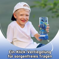 Detská fľaša na vodu Omedecal so slamkou 600 ml – Nepriepustná fľaša s dinosaurom pre chlapcov a dievčatá, bez BPA, vhodná do umývačky riadu, s rúčkou 3