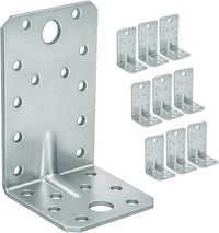 OMIDEAS 10 db 90x50x55x2 mm furatos fa sarokösszekötő 90 fokos gerendakapocs horganyzott ezüst sarokkötő szögvas konstrukcióhoz 1