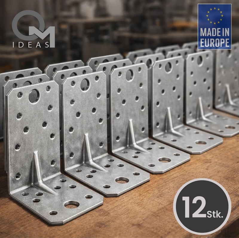 OMIDEAS 12db Szögösszekötő 90x50x55mm Fúrható Ezüst Horganyzott