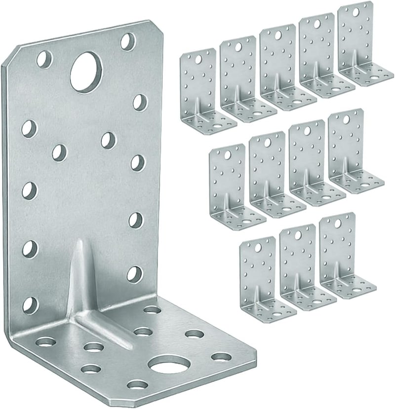 OMIDEAS 12db Szögösszekötő 90x50x55mm Fúrható Ezüst Horganyzott