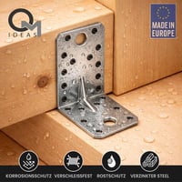OMIDEAS 12db Szögösszekötő 90x50x55mm Fúrható Ezüst Horganyzott 4